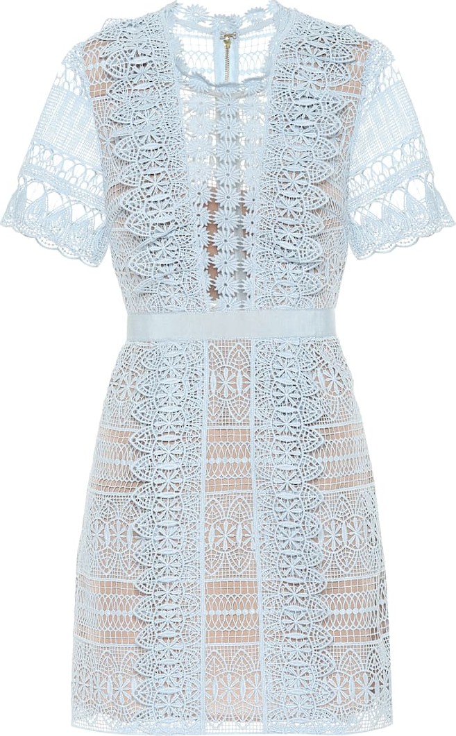 Self Portrait Guipure lace minidress