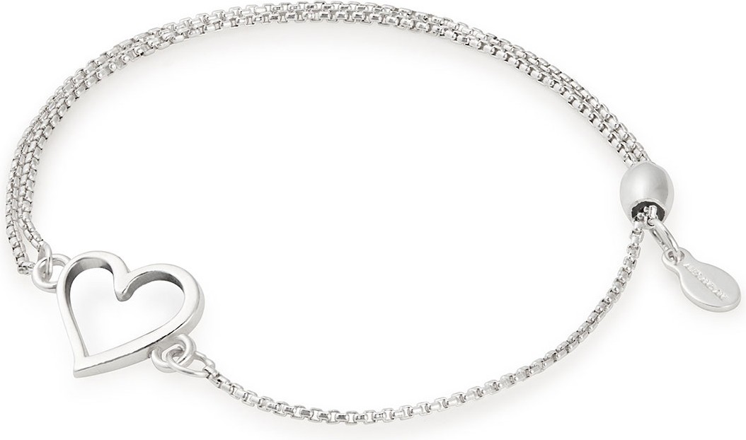 Alex and Ani Heart Pull-Chain Bracelet, Silver
