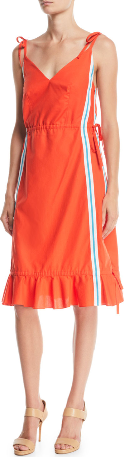 KENZO Sleeveless Side-Stripe Flounce Dress