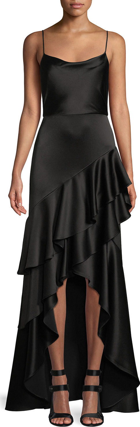 Alice + Olivia Lauralei Ruffle High-Low Gown