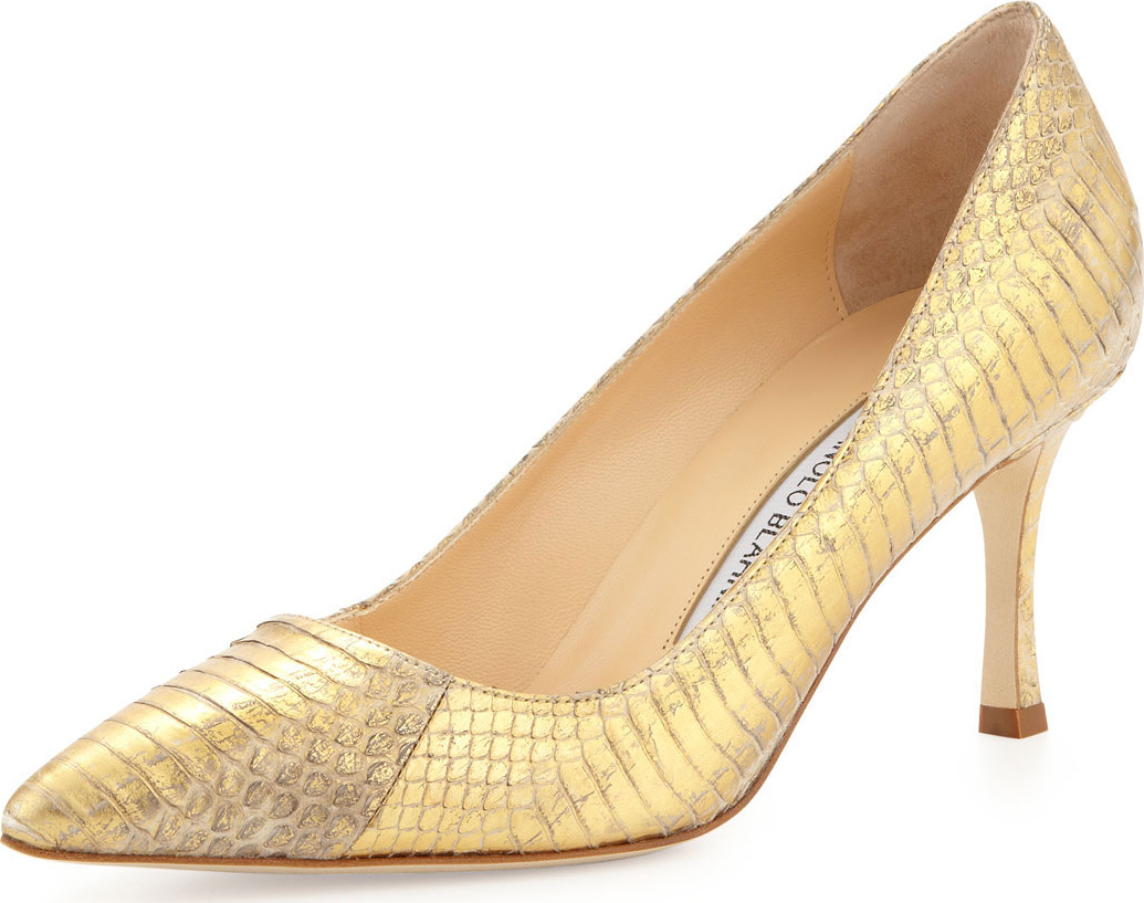 Manolo Blahnik BB Snakeskin 70mm Pump