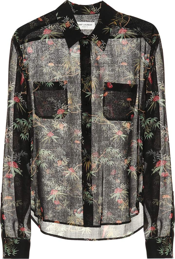 Saint Laurent Floral-printed virgin wool shirt
