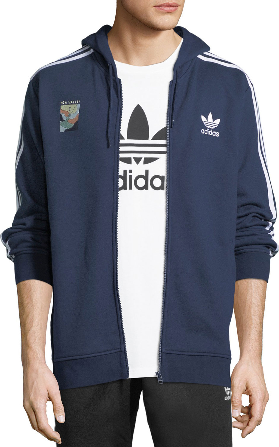 Adidas Zip-Front Hooded Track Jacket, Navy