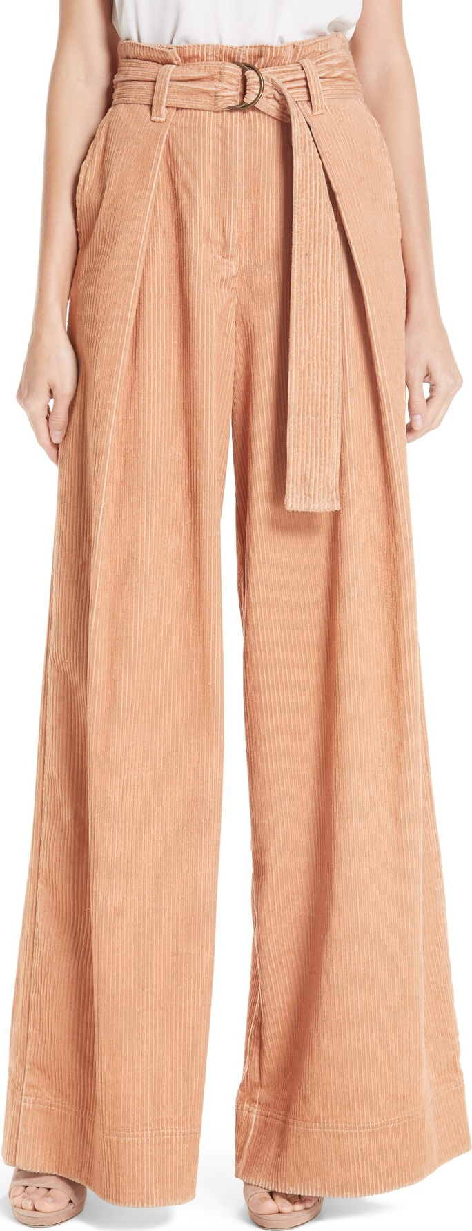 Ulla Johnson Rhodes Paperbag Waist Corduroy Trousers