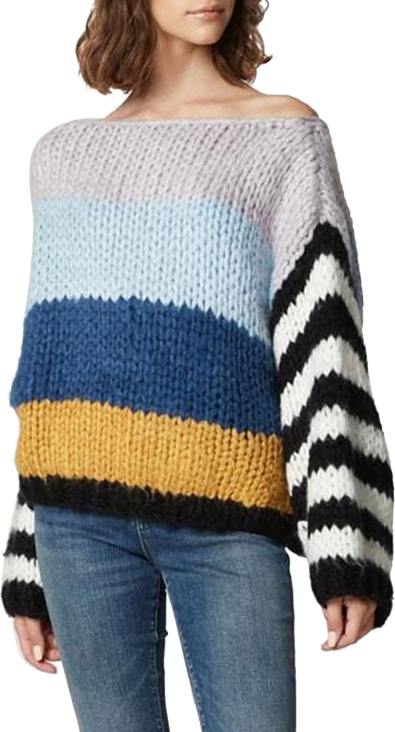 BLANKNYC Mixed Signals Chunky Knit Striped Sweater