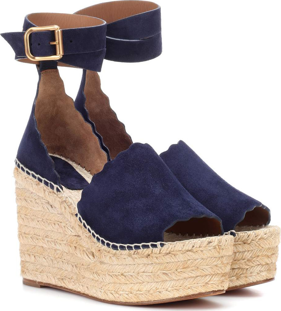 Chloe Lauren suede wedge espadrilles
