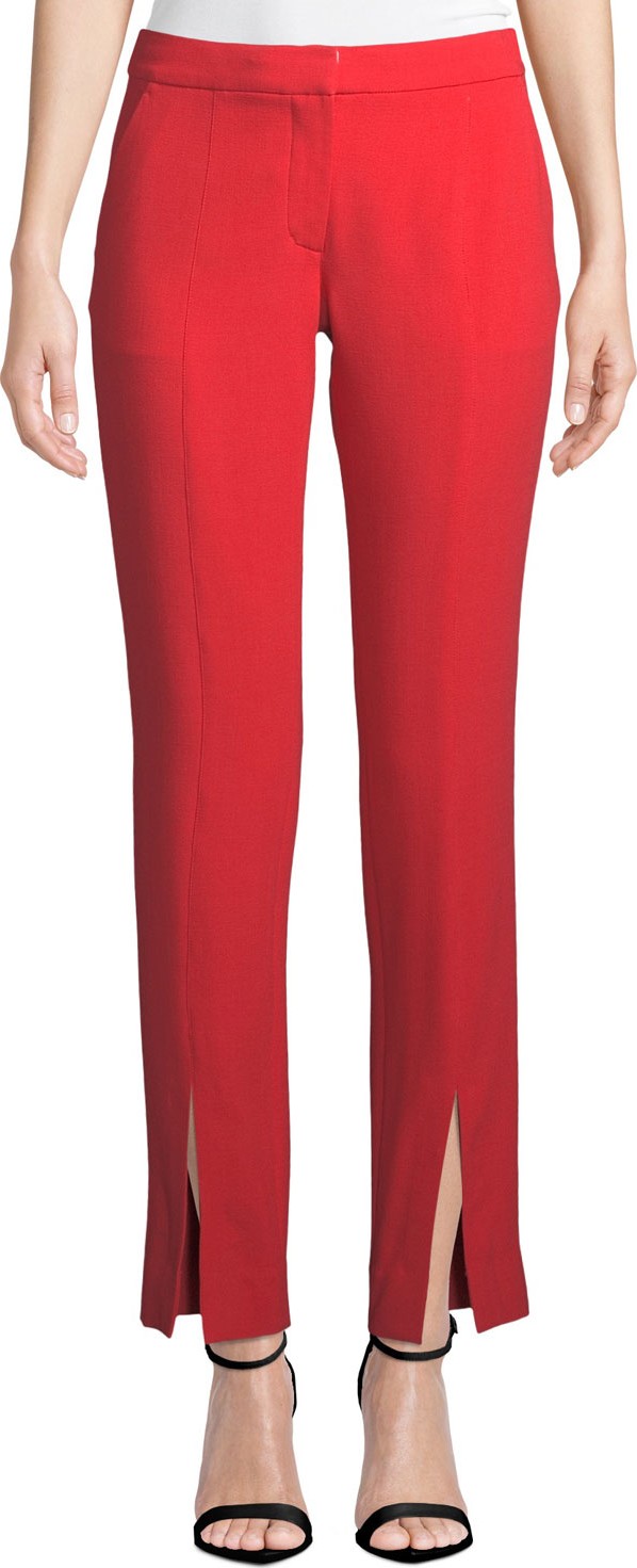 Tanya Taylor Delta Satin Back Crepe Split-Leg Pants