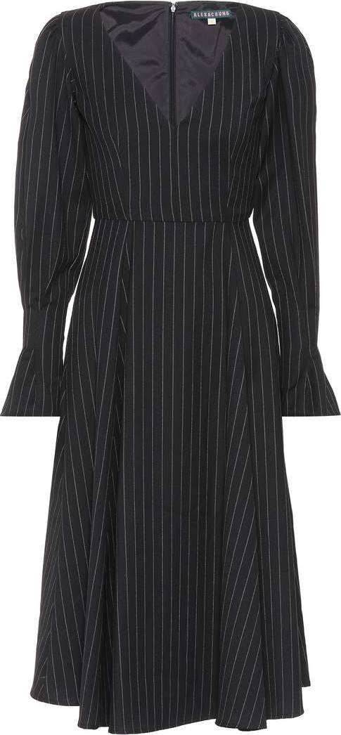 Alexachung Pinstripe wool-blend dress