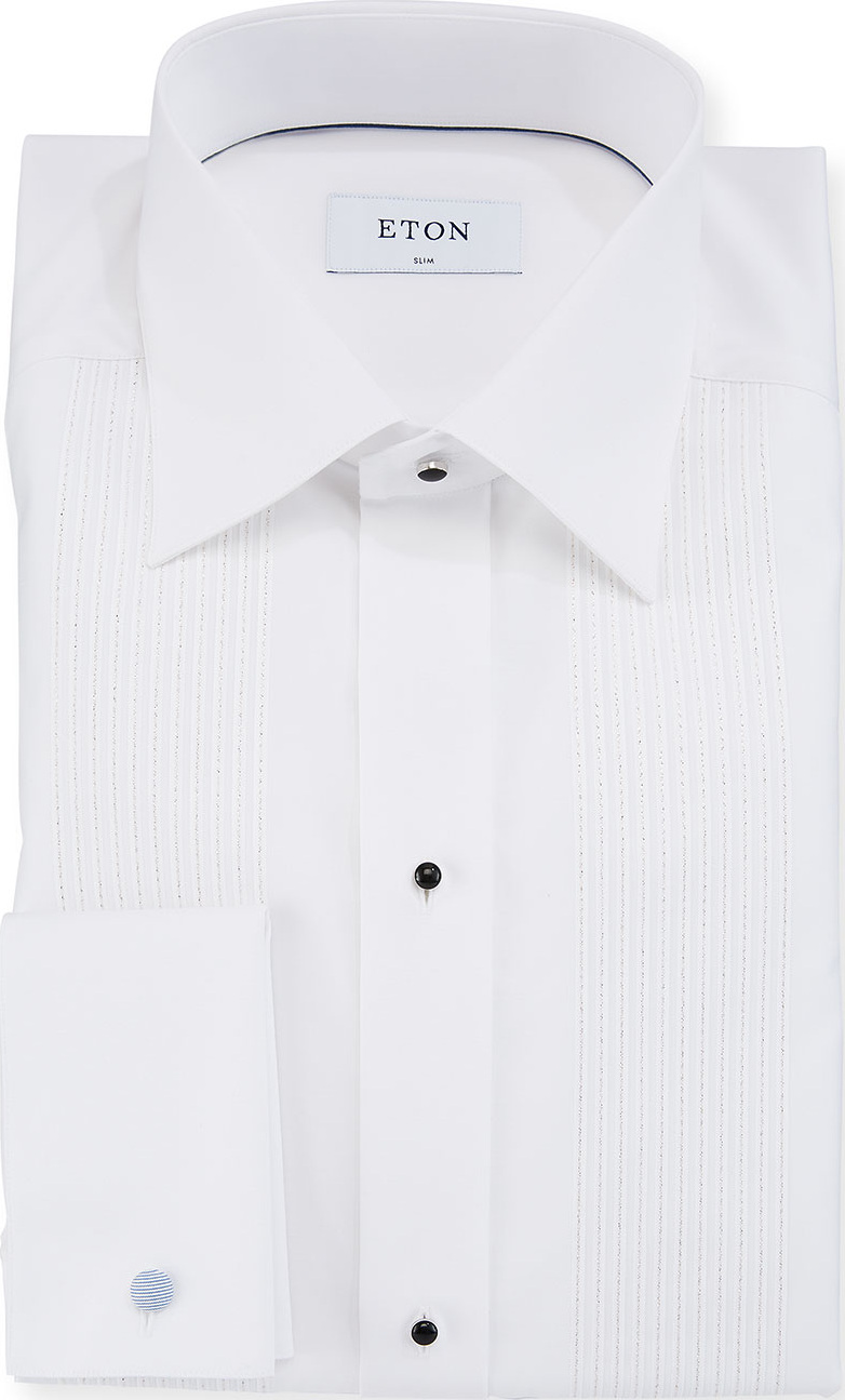 Eton Men's Slim-Fit Bib-Front Tuxedo Shirt with Metallic Detail