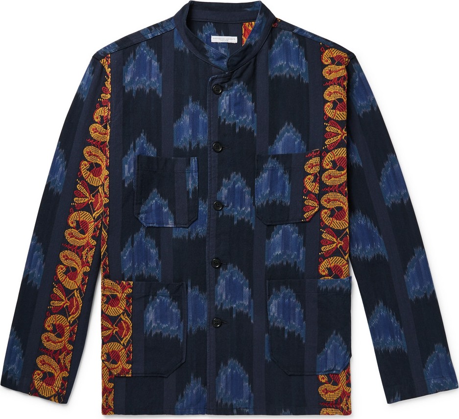 Engineered Garments Grandad-Collar Cotton-Jacquard Shirt Jacket