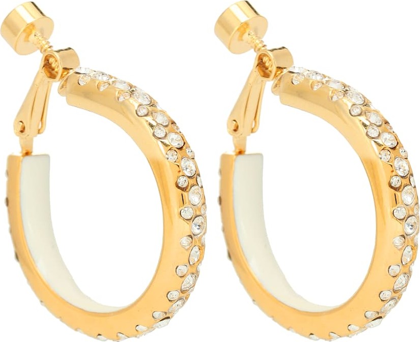 Marni Embellished hoop clip-on earrings