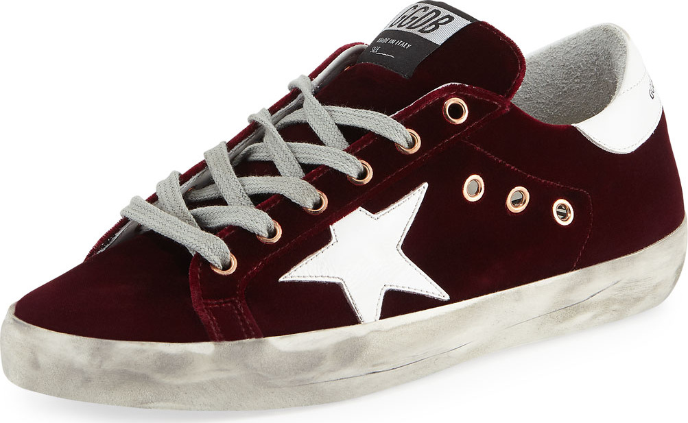 Golden Goose Deluxe Brand Superstar Velvet Platform Low-Top Sneaker