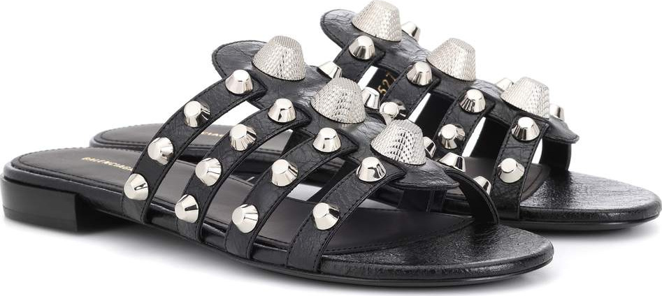 Balenciaga Arena studded leather slides