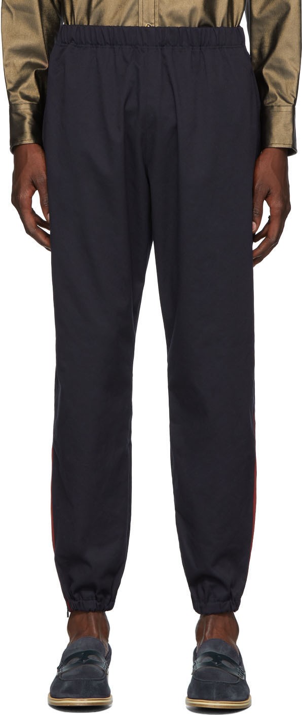 Needles Navy & Red Dry Side Line Lounge Pants