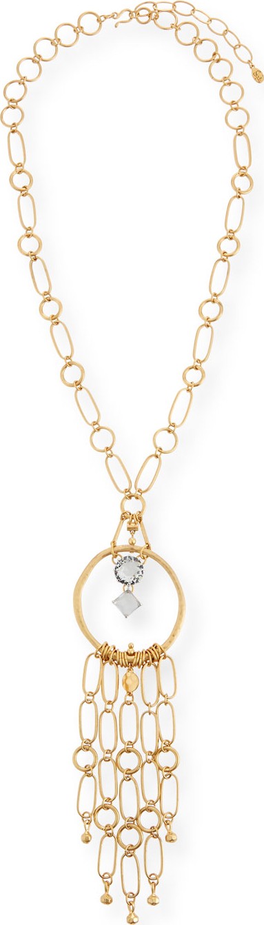 Sequin Circle & Dangle Pendant Necklace