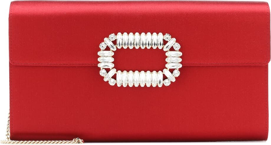 Roger Vivier Evening Envelope satin shoulder bag