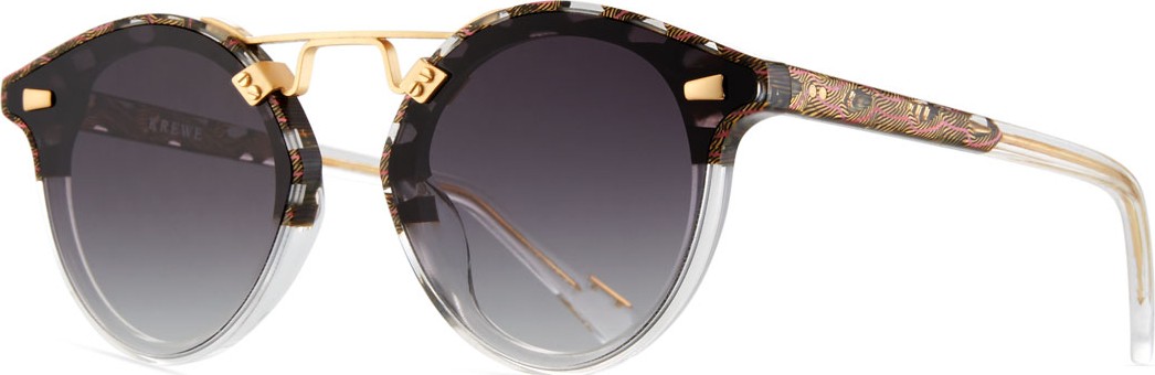 KREWE STL II Round Sunglasses w/ Nylon Overlay Lenses
