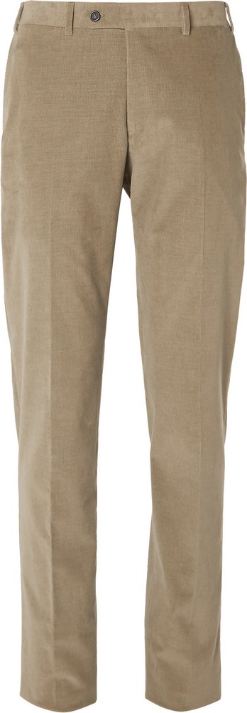 Canali Light-Brown Kei Cotton-Blend Corduroy Suit Trousers