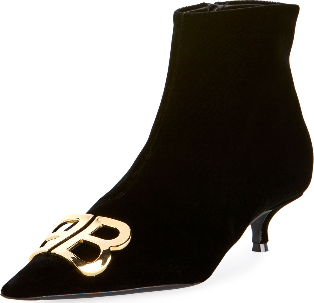 Balenciaga Velvet BB Knife Knit Bootie