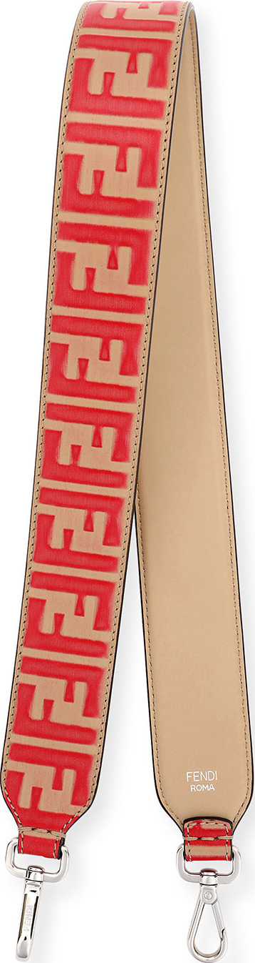 Fendi Strap You FF Leather Shoulder Strap