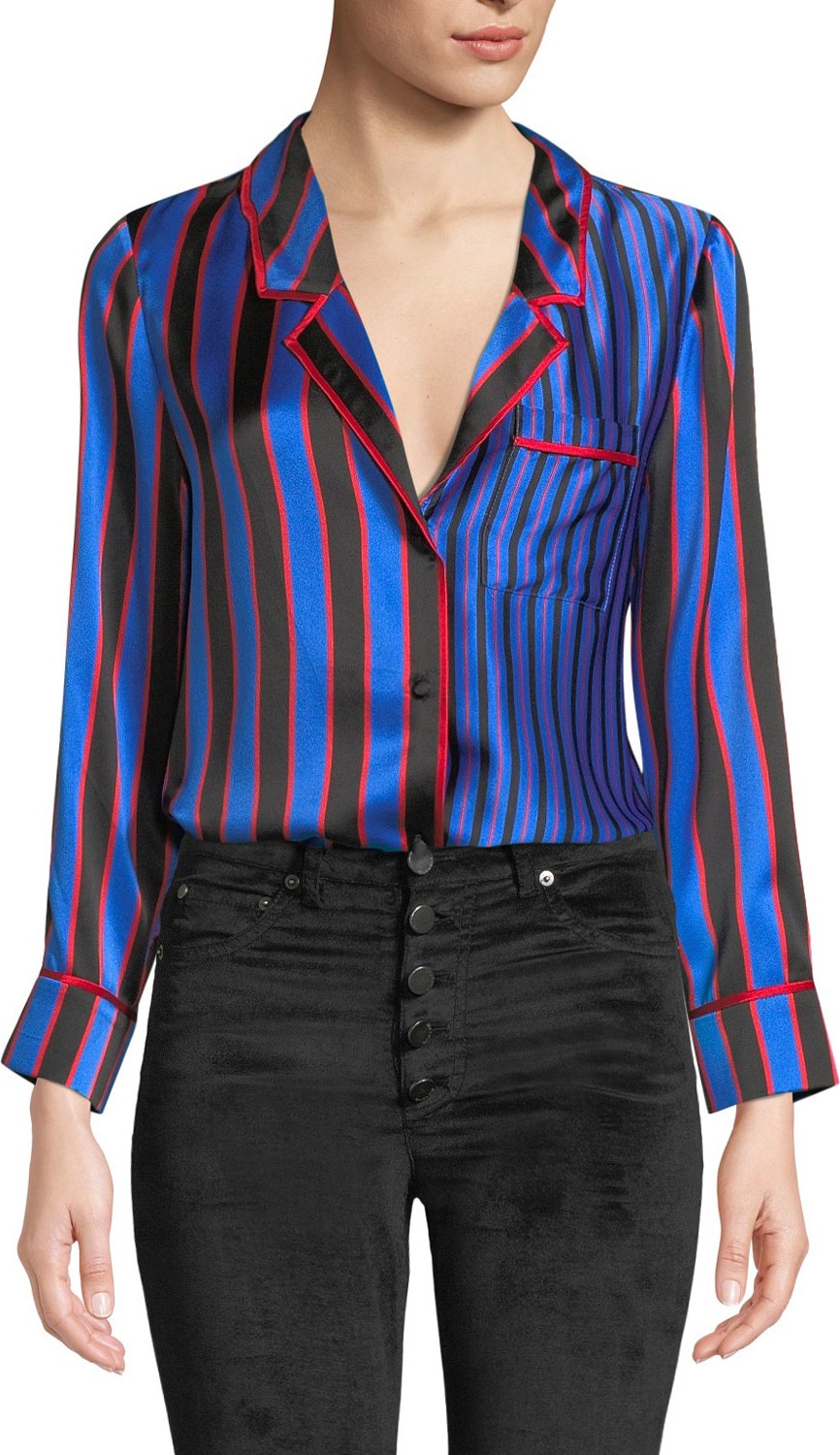 Alice + Olivia Keir Piped Pajama Top