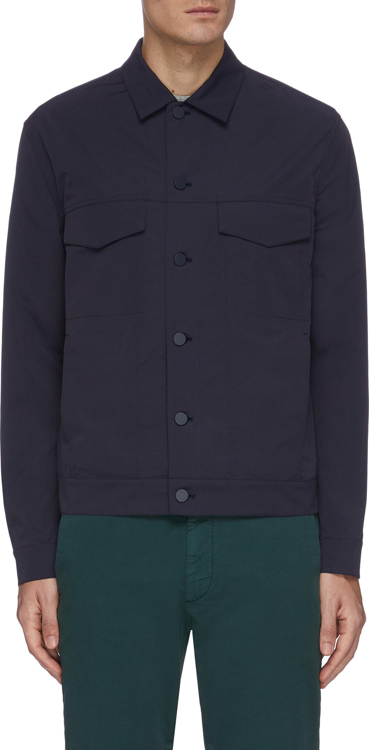 Theory 'River' tech trucker coach jacket