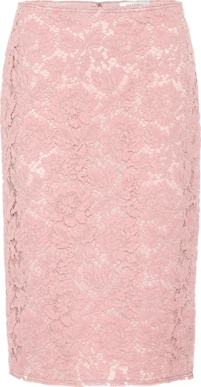 Valentino Cotton-blend lace skirt