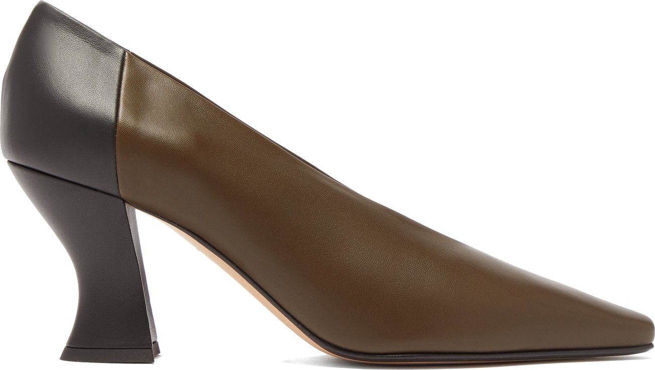 Bottega Veneta Bi-colour block-heel leather pumps