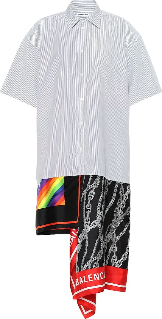Balenciaga Scarf cotton and silk shirt dress