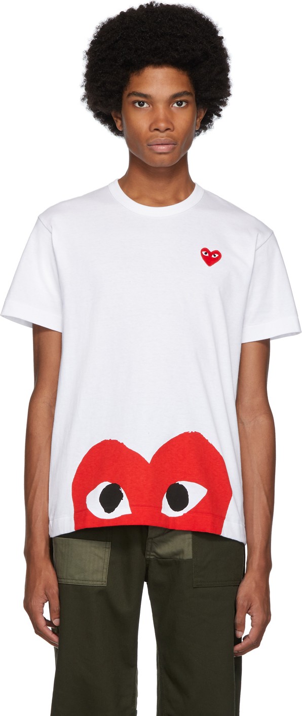 Comme Des Garcons PLAY White Half Heart T-Shirt