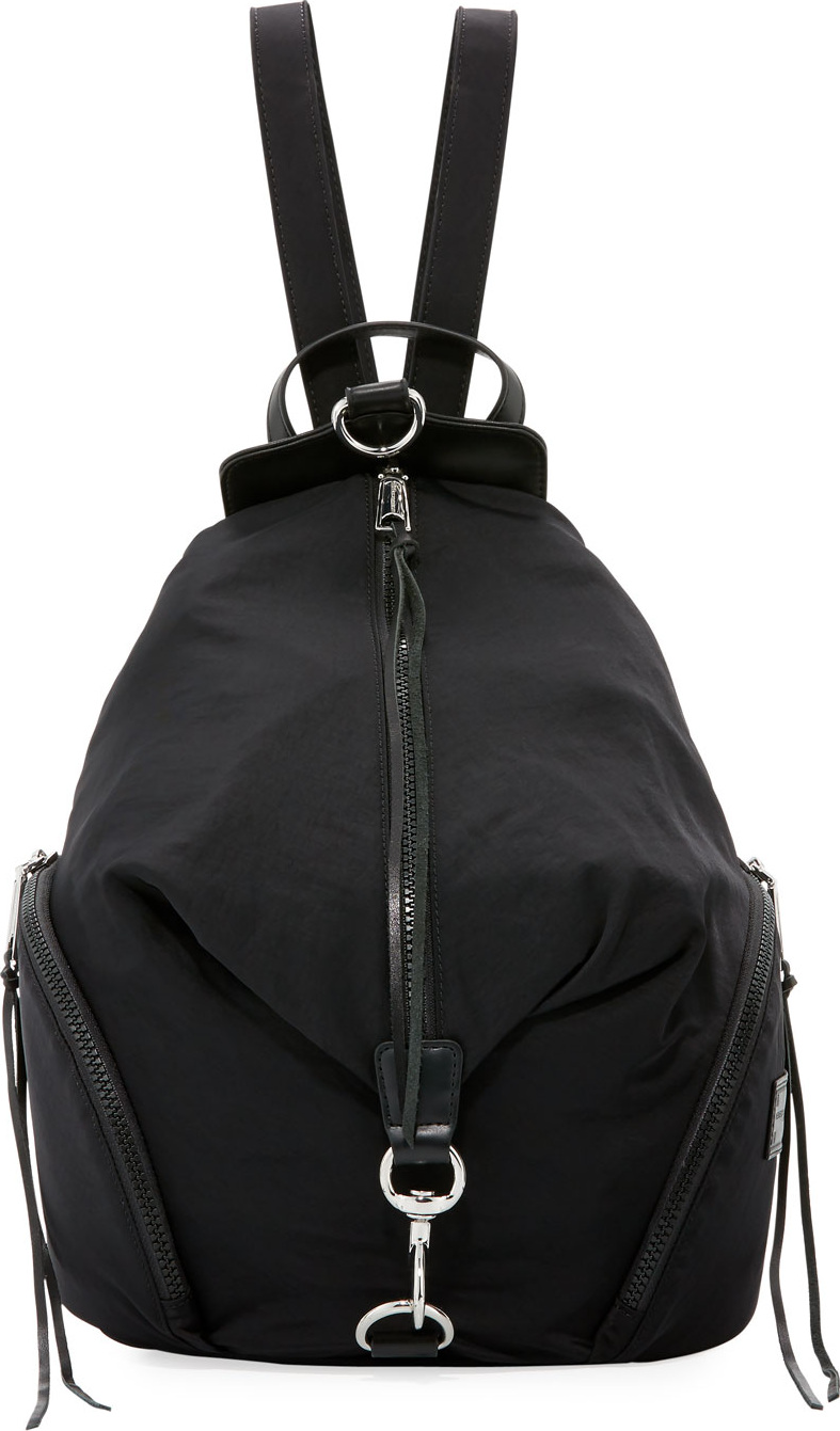 Rebecca Minkoff Washed Nylon Multi-Zip Backpack, Black