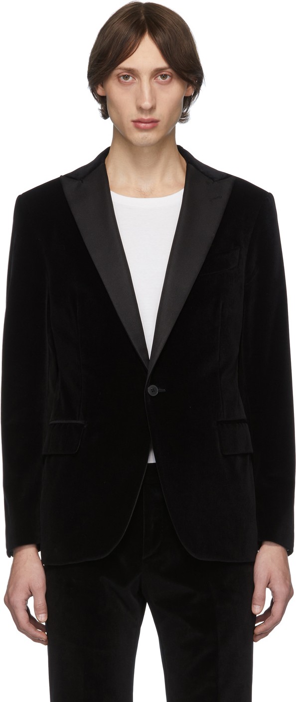 Eidos Black Velvet Tuxedo Blazer