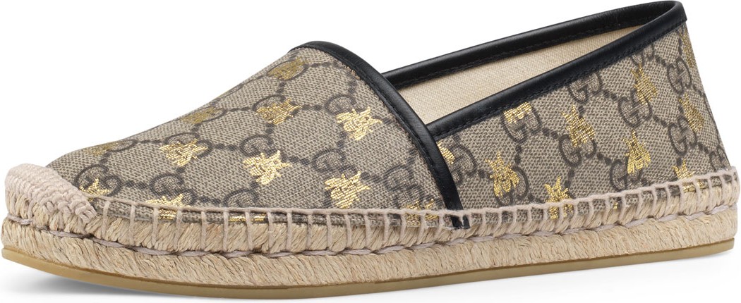 Gucci Flat Pilar GG Espadrille With Bees