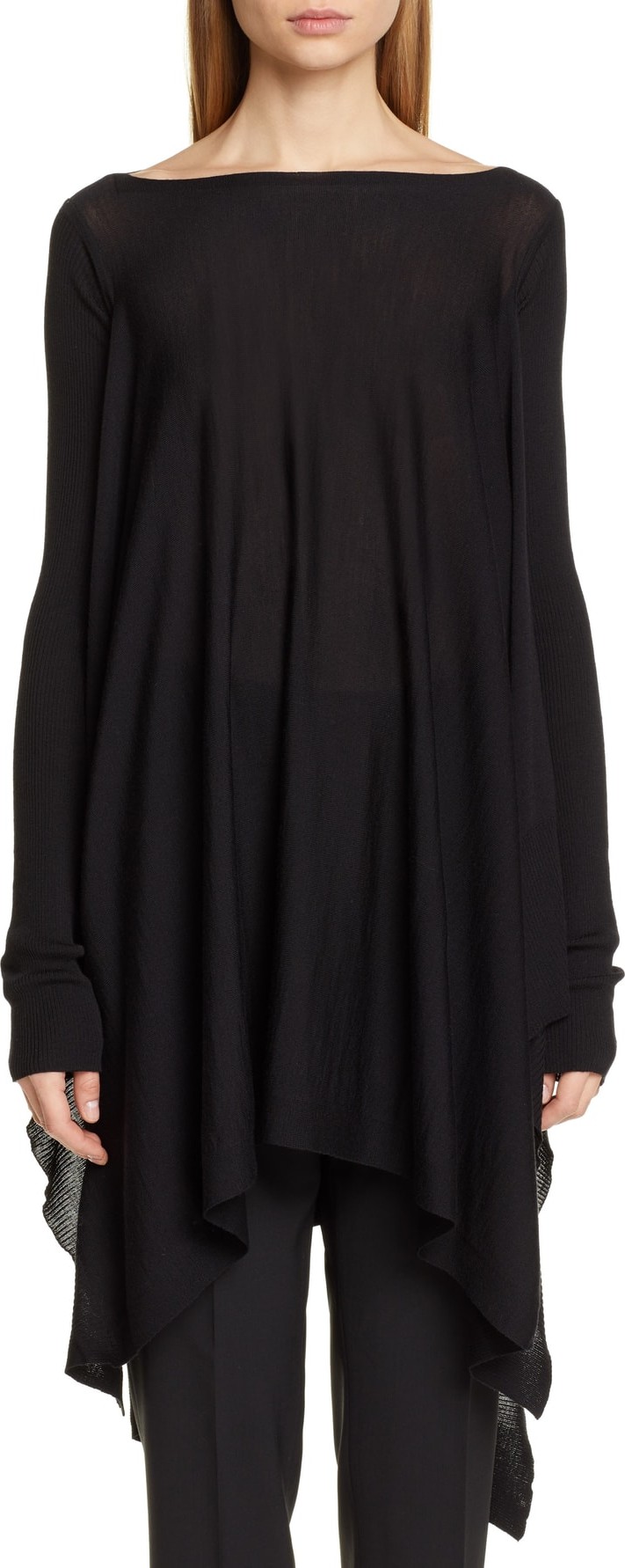 Rick Owens Merino Wool Poncho Sweater