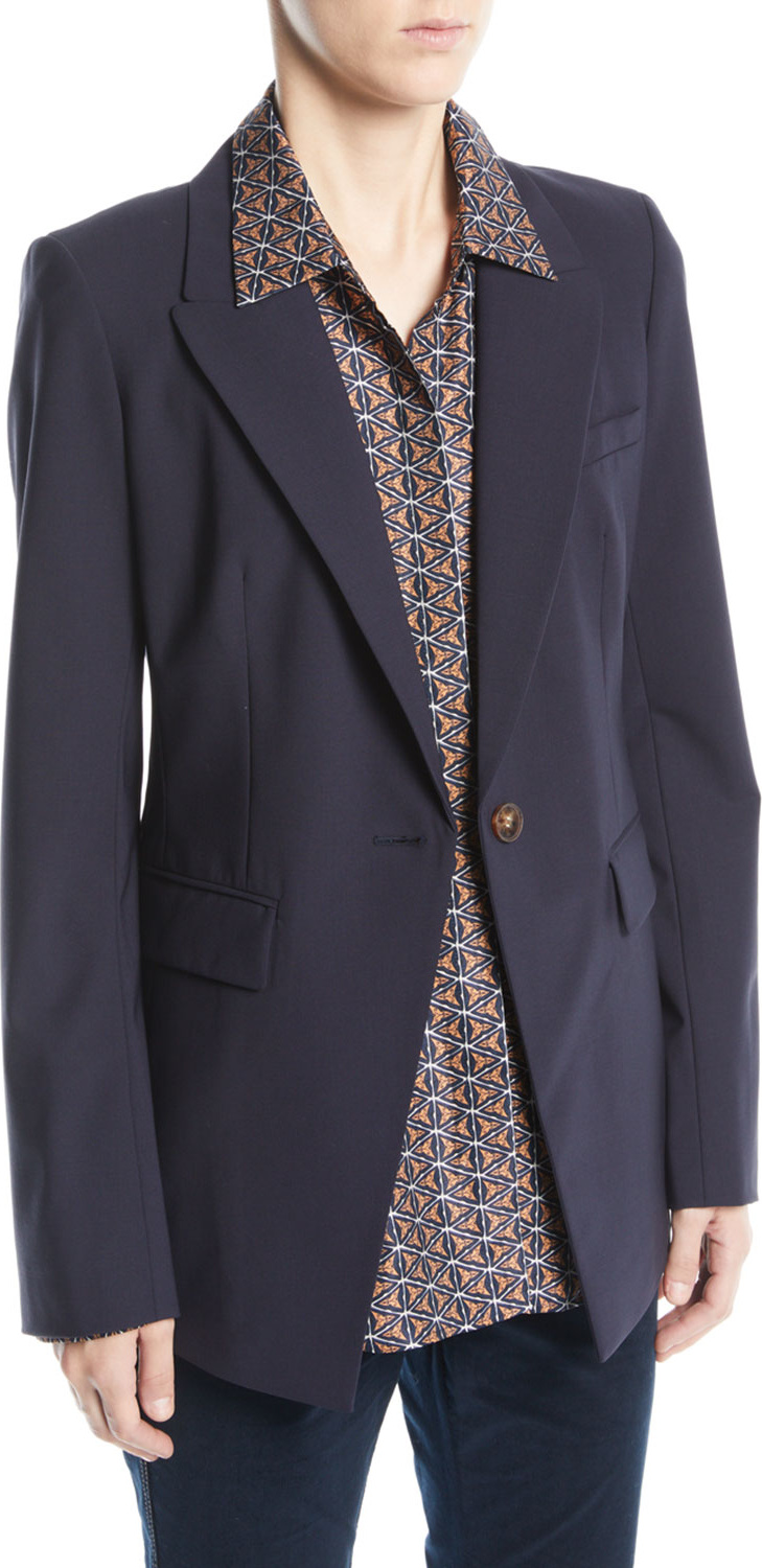 Lafayette 148 New York Heather Emerging Wool-Stretch Jacket