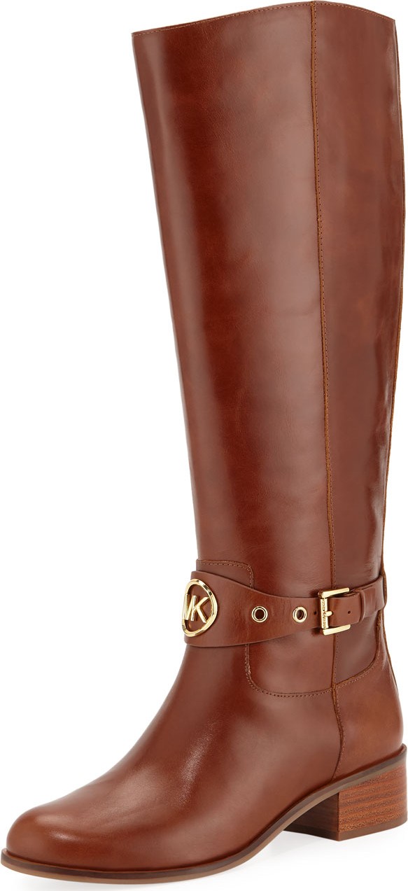 MICHAEL MICHAEL KORS Heather Leather Knee Riding Boots