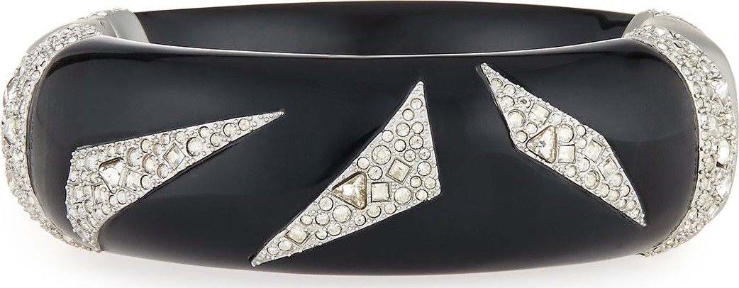 Alexis Bittar Crystal-Encrusted Origami Cuff Bracelet, Black