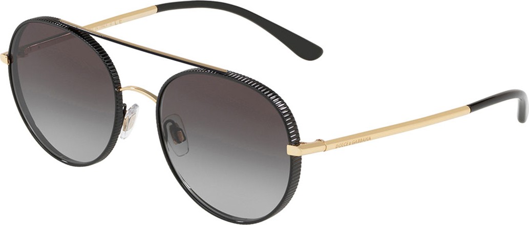 Dolce & Gabbana Round Metal Grosgrain Sunglasses