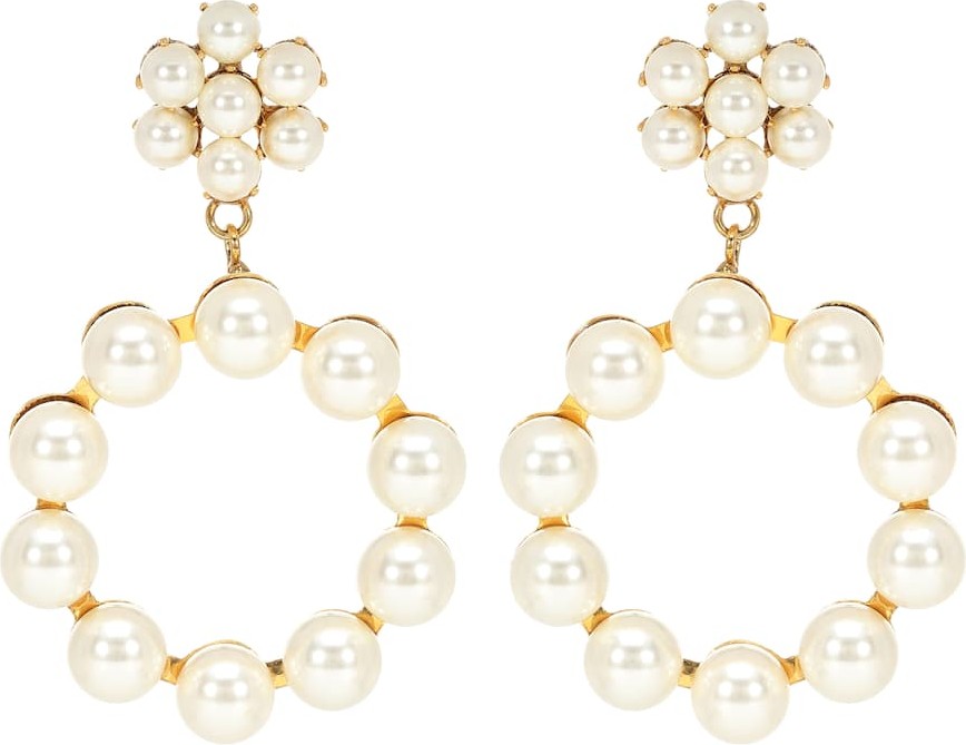 Jennifer Behr Leilani peal-encrusted earrings