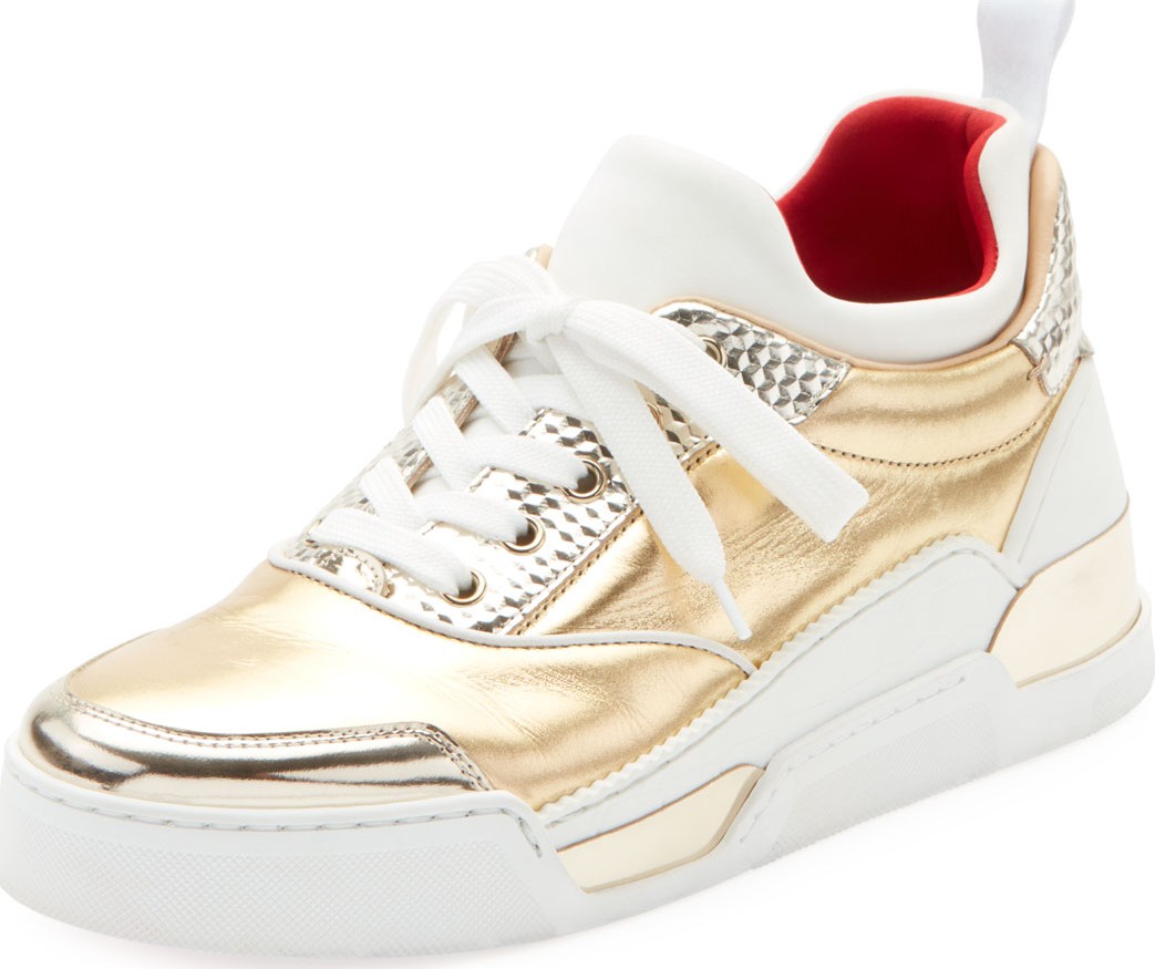 Christian Louboutin Aurelien Women's Multimedia Metallic Low-Top Sneakers