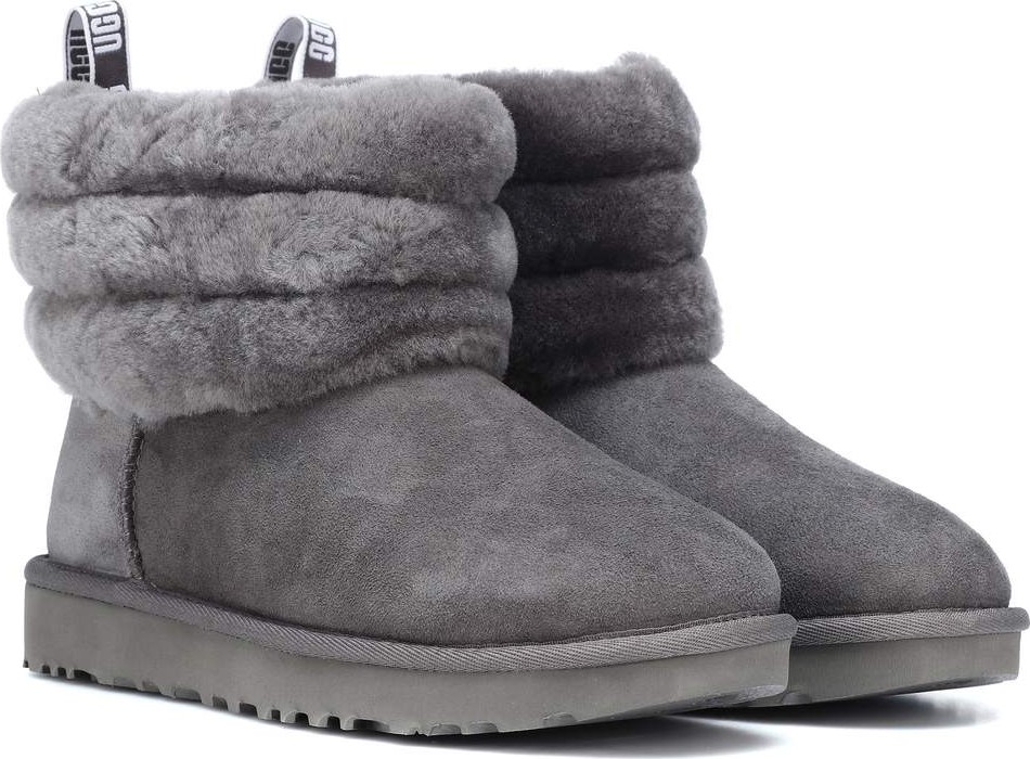 UGG Fluff Mini Quilted suede ankle boots