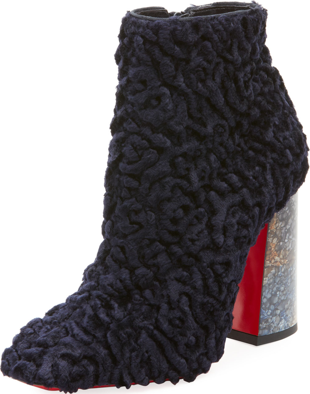 Christian Louboutin Hilconinico Poodle Fabric Zip Bootie