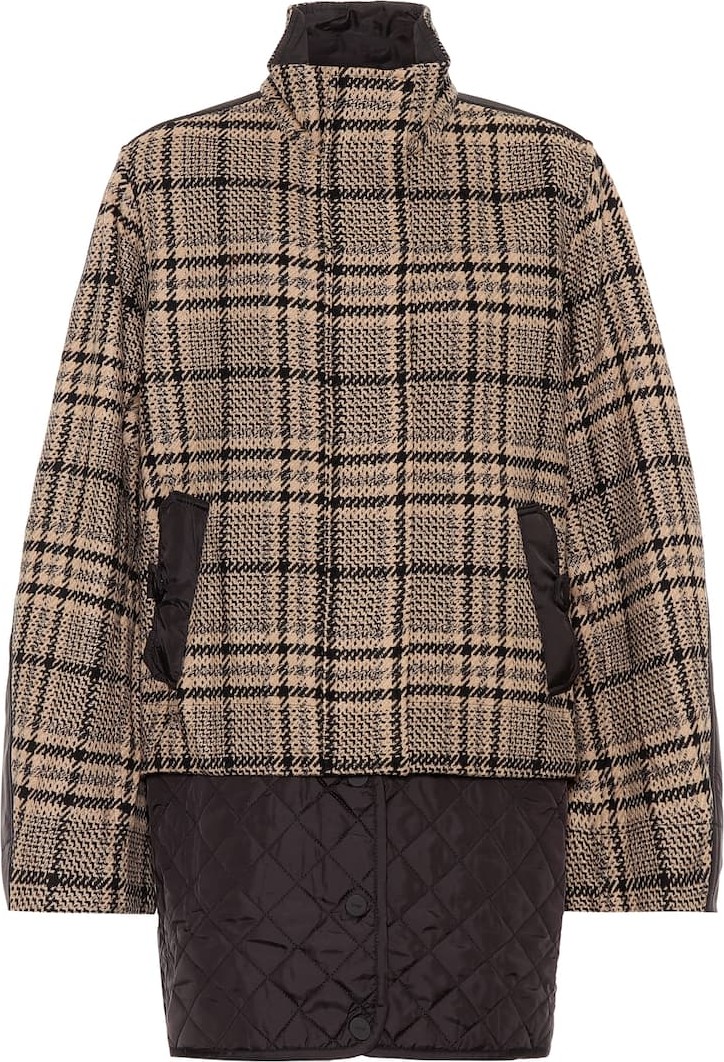 Ganni Checked wool-blend jacket