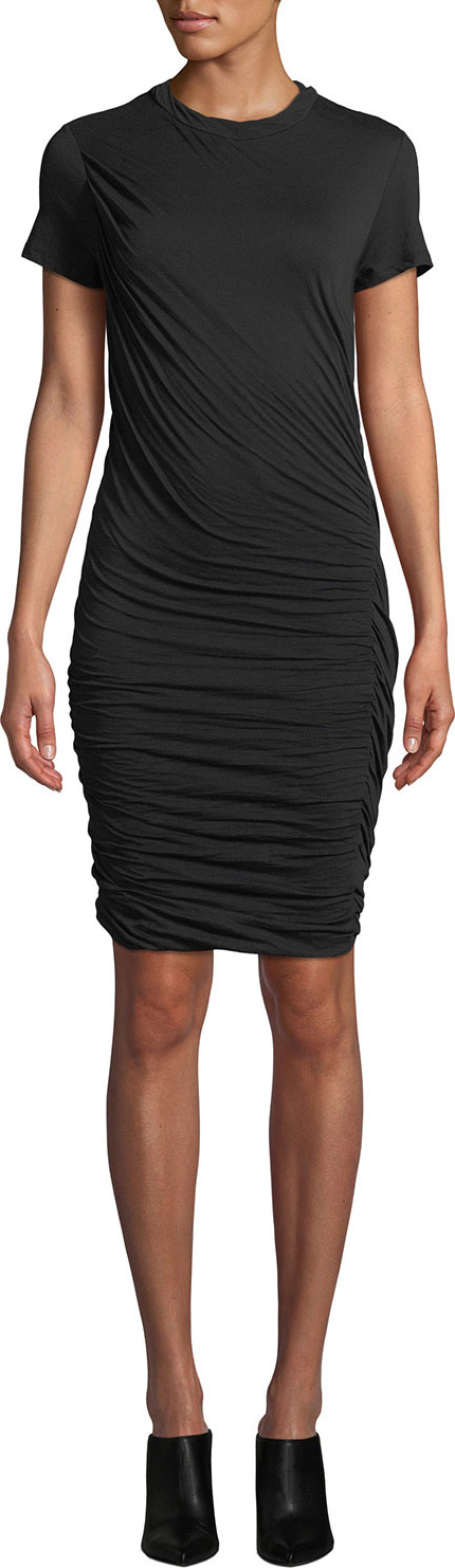Theory Twisted Draped Crewneck Tee Dress