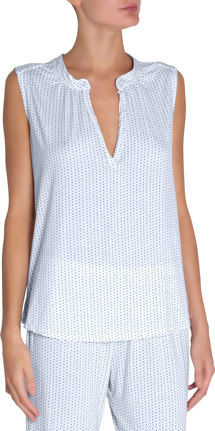 Eberjey Tropea Sleeveless Lounge Peasant Top