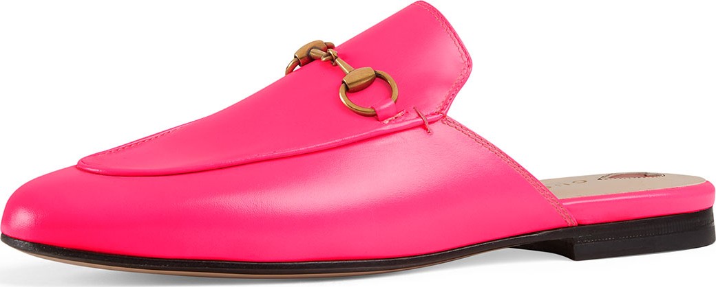 Gucci Neon Leather Horsebit Mules