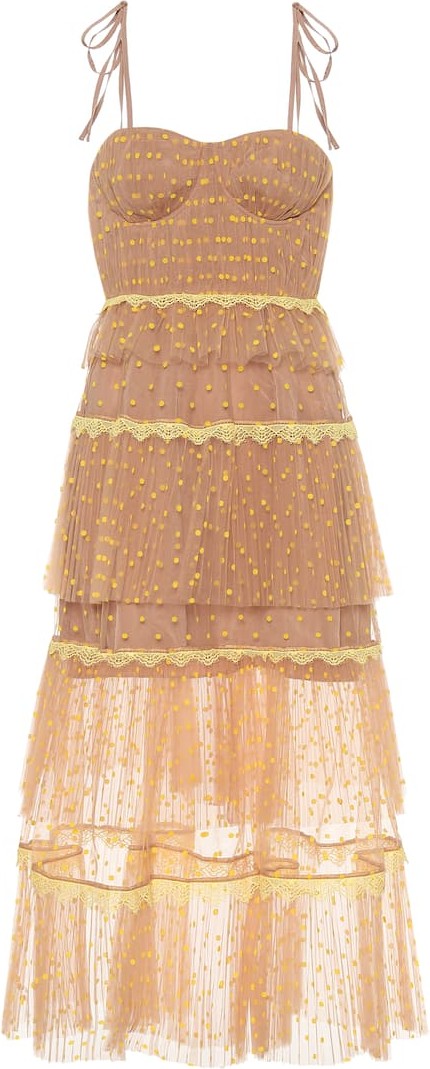 Self Portrait Polka-dot tulle dress