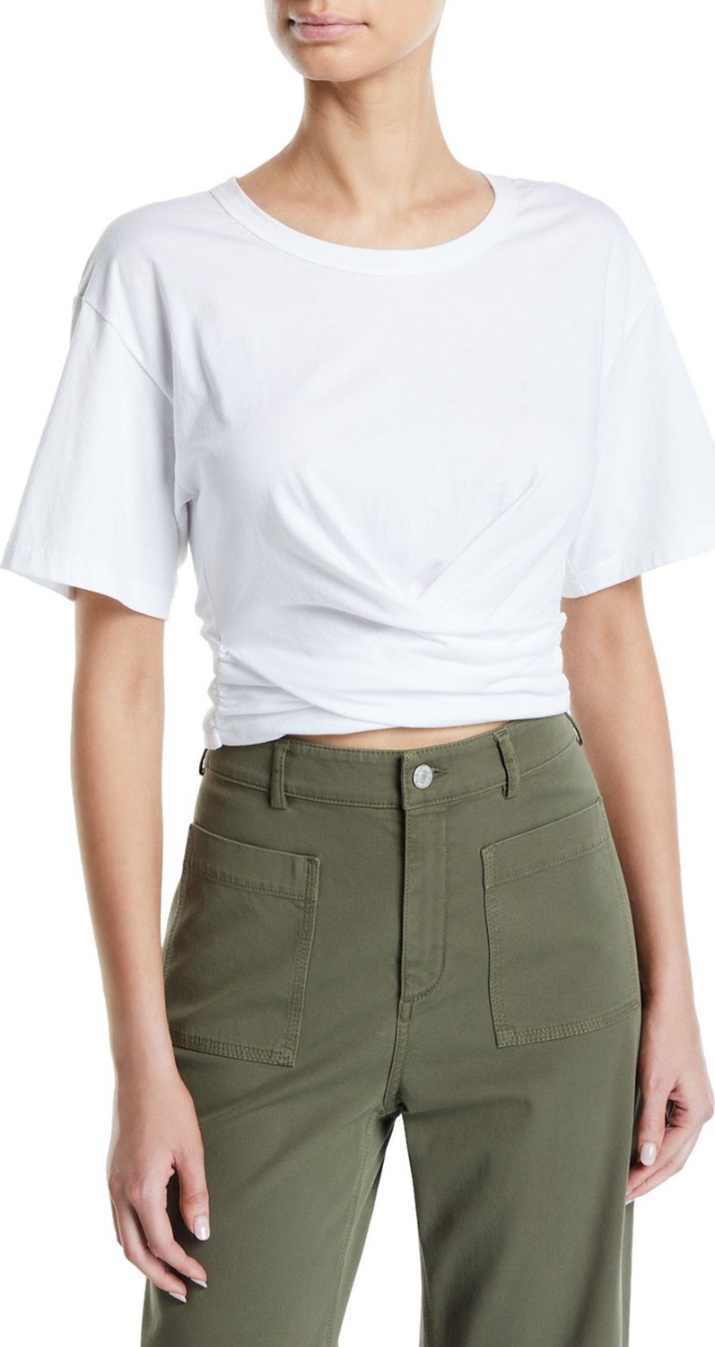 A.L.C. Jules Wrapped-Waist Crop Tee