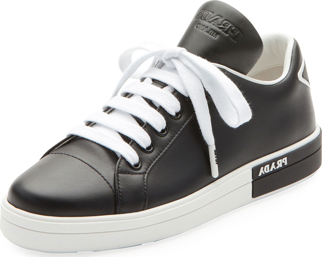 Prada Leather Platform Sneakers