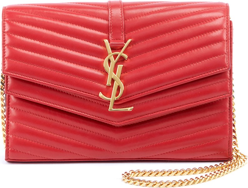Saint Laurent Sulpice Double Flap Crossbody Wallet on a Chain